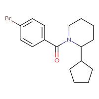 Chemical structure of 1-(4-bromobenzoyl)-2-cyclopentylpiperidine - CSSB02248350310