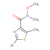 Chemical structure of 2-bromo-N-methoxy-N,5-dimethyl-1,3-thiazole-4-carboxamide - CSSB00015223411