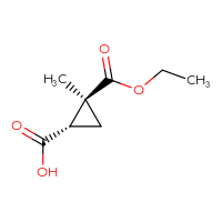 Chemical structure of (1S,2S)-2-(ethoxycarbonyl)-2-methylcyclopropane-1-carboxylic acid - CSSB00045340160