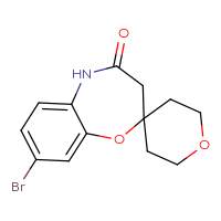 Chemical structure of 8-bromo-4,5-dihydro-3H-spiro[1,5-benzoxazepine-2,4'-oxan]-4-one - CSSB06623407556