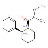 Chemical structure of rac-(1R,2S)-N-methoxy-N-methyl-2-phenylcyclohexane-1-carboxamide - CSSB21291563919