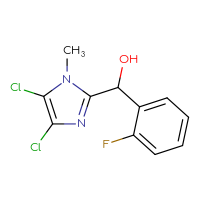 Chemical structure of (4,5-dichloro-1-methyl-1H-imidazol-2-yl)(2-fluorophenyl)methanol - CSSB00159727370