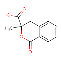 Chemical structure of 3-methyl-1-oxo-3,4-dihydro-1H-2-benzopyran-3-carboxylic acid - CSSB00000008403