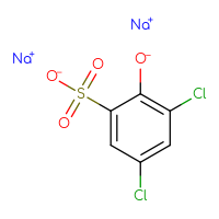 Chemical structure of disodium 2,4-dichloro-6-sulfonatobenzen-1-olate - CSSB00009827692