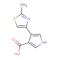 Chemical structure of 4-(2-methyl-1,3-thiazol-4-yl)-1H-pyrrole-3-carboxylic acid - CSSB00000707808