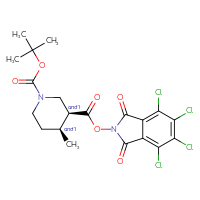 Chemical structure of rac-1-tert-butyl 3-(4,5,6,7-tetrachloro-1,3-dioxo-2,3-dihydro-1H-isoindol-2-yl) (3R,4R)-4-methylpiperidine-1,3-dicarboxylate - CSSB20620685630