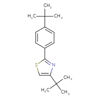 Chemical structure of 4-tert-butyl-2-(4-tert-butylphenyl)-1,3-thiazole - CSSB11883468891