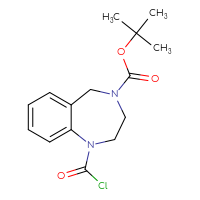 Chemical structure of tert-butyl 1-(carbonochloridoyl)-2,3,4,5-tetrahydro-1H-1,4-benzodiazepine-4-carboxylate - CSSB00155192088