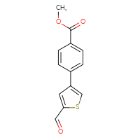 Chemical structure of methyl 4-(5-formylthiophen-3-yl)benzoate - CSSB00946028428