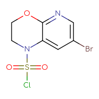Chemical structure of 7-bromo-1H,2H,3H-pyrido[2,3-b][1,4]oxazine-1-sulfonyl chloride - CSSB14992070021