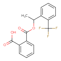 Chemical structure of 2-({1-[2-(trifluoromethyl)phenyl]ethoxy}carbonyl)benzoic acid - CSSB00102588520