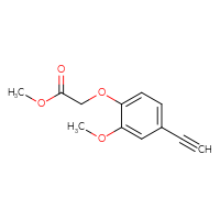 Chemical structure of methyl 2-(4-ethynyl-2-methoxyphenoxy)acetate - CSSB06655870931