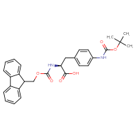 Chemical structure of (2S)-3-(4-{[(tert-butoxy)carbonyl]amino}phenyl)-2-({[(9H-fluoren-9-yl)methoxy]carbonyl}amino)propanoic acid - CSSB00016988815