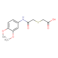 Chemical structure of 2-({[(3,4-dimethoxyphenyl)carbamoyl]methyl}sulfanyl)acetic acid - CSSB00000381879