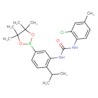 Chemical structure of 1-(2-chloro-4-methylphenyl)-3-[2-(propan-2-yl)-5-(4,4,5,5-tetramethyl-1,3,2-dioxaborolan-2-yl)phenyl]urea - CSSB21332091380