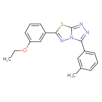 Chemical structure of 6-(3-ethoxyphenyl)-3-(3-methylphenyl)-[1,2,4]triazolo[3,4-b][1,3,4]thiadiazole - CSSB00121637167