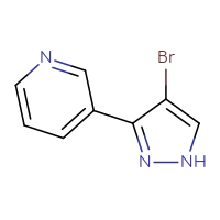 Chemical structure of 3-(4-bromo-1H-pyrazol-3-yl)pyridine - CSSB00011471542