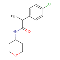 Chemical structure of 2-(4-chlorophenyl)-N-(oxan-4-yl)propanamide - CSSB00075472084