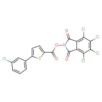 Chemical structure of 4,5,6,7-tetrachloro-1,3-dioxo-2,3-dihydro-1H-isoindol-2-yl 5-(3-chlorophenyl)thiophene-2-carboxylate - CSSB20270535177