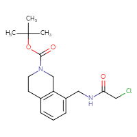 Chemical structure of tert-butyl 8-[(2-chloroacetamido)methyl]-1,2,3,4-tetrahydroisoquinoline-2-carboxylate - CSSB21332096106