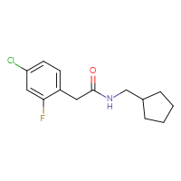 Chemical structure of 2-(4-chloro-2-fluorophenyl)-N-(cyclopentylmethyl)acetamide - CSSB06396401880