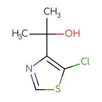 Chemical structure of 2-(5-chloro-1,3-thiazol-4-yl)propan-2-ol - CSSB21246285698