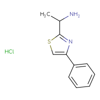 Chemical structure of 1-(4-phenyl-1,3-thiazol-2-yl)ethan-1-amine hydrochloride - CSSB00000753137