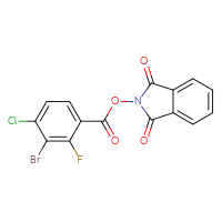 Chemical structure of 1,3-dioxo-2,3-dihydro-1H-isoindol-2-yl 3-bromo-4-chloro-2-fluorobenzoate - CSSB06258928988
