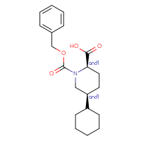 Chemical structure of rac-(2R,5S)-1-[(benzyloxy)carbonyl]-5-cyclohexylpiperidine-2-carboxylic acid - CSSB20620687381