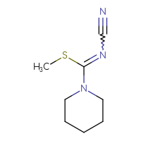 Chemical structure of cyano[(methylsulfanyl)(piperidin-1-yl)methylidene]amine - CSSB00012107990
