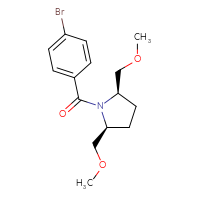 Chemical structure of (2R,5S)-1-(4-bromobenzoyl)-2,5-bis(methoxymethyl)pyrrolidine - CSSB21432469568