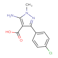Chemical structure of 5-amino-3-(4-chlorophenyl)-1-methyl-1H-pyrazole-4-carboxylic acid - CSSB00160523161