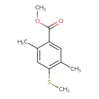 Chemical structure of methyl 2,5-dimethyl-4-(methylsulfanyl)benzoate - CSSB06258666000