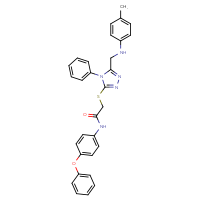 Chemical structure of 2-[(5-{[(4-methylphenyl)amino]methyl}-4-phenyl-4H-1,2,4-triazol-3-yl)sulfanyl]-N-(4-phenoxyphenyl)acetamide - CSSB00103159742