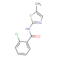 Chemical structure of 2-chloro-N-(5-methyl-1,3-thiazol-2-yl)benzamide - CSSB00025840013