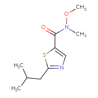 Chemical structure of N-methoxy-N-methyl-2-(2-methylpropyl)-1,3-thiazole-5-carboxamide - CSSB00103313112