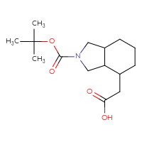 Chemical structure of 2-{2-[(tert-butoxy)carbonyl]-octahydro-1H-isoindol-4-yl}acetic acid - CSSB00010477816