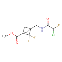 Chemical structure of methyl 3-[(2-chloro-2-fluoroacetamido)methyl]-2,2-difluorobicyclo[1.1.1]pentane-1-carboxylate - CSSB21332168652