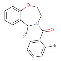 Chemical structure of 4-(2-bromobenzoyl)-5-methyl-2,3,4,5-tetrahydro-1,4-benzoxazepine - CSSB02074081260