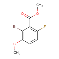 Chemical structure of methyl 2-bromo-6-fluoro-3-methoxybenzoate - CSSB00021582084