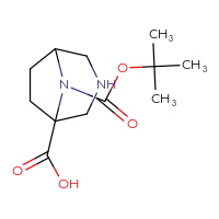 Chemical structure of 8-[(tert-butoxy)carbonyl]-3,8-diazabicyclo[3.2.1]octane-1-carboxylic acid - CSSB02125939303