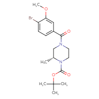 Chemical structure of tert-butyl (2R)-4-(4-bromo-3-methoxybenzoyl)-2-methylpiperazine-1-carboxylate - CSSB00423650655