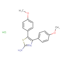 Chemical structure of bis(4-methoxyphenyl)-1,3-thiazol-2-amine hydrochloride - CSSB00160572372
