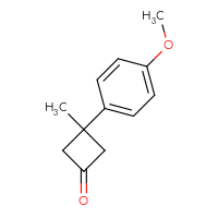 Chemical structure of 3-(4-methoxyphenyl)-3-methylcyclobutan-1-one - CSSB02517560055