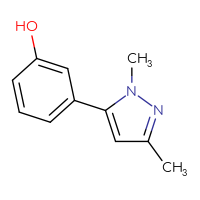 Chemical structure of 3-(1,3-dimethyl-1H-pyrazol-5-yl)phenol - CSSB00021792141