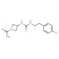 Chemical structure of 3-(1-acetylazetidin-3-yl)-1-[2-(4-fluorophenyl)ethyl]thiourea - CSSB21432503871