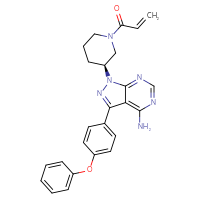 Chemical structure of 1-[(3S)-3-[4-amino-3-(4-phenoxyphenyl)-1H-pyrazolo[3,4-d]pyrimidin-1-yl]piperidin-1-yl]prop-2-en-1-one - CSSB00160477108