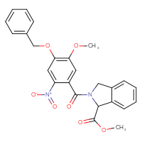 Chemical structure of methyl 2-[4-(benzyloxy)-5-methoxy-2-nitrobenzoyl]-2,3-dihydro-1H-isoindole-1-carboxylate - CSSB00016991768