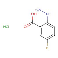 Chemical structure of 5-fluoro-2-hydrazinylbenzoic acid hydrochloride - CSSB02516459782