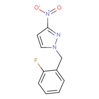 Chemical structure of 1-[(2-fluorophenyl)methyl]-3-nitro-1H-pyrazole - CSSB00010138541